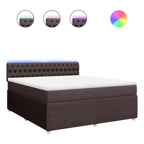 vidaXL Boxspring posteľ s matracom tmavohnedá 180x200 cm látka
