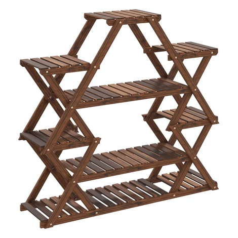 vidaXL Stojan na kvetiny 110x25x105 cm masívna jedľa