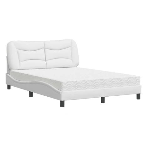 vidaXL Posteľ s matracom Hvar biela 120x200 cm umelá koža