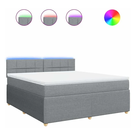 vidaXL Boxspring posteľ s matracom bledosivá 180x200 cm látka