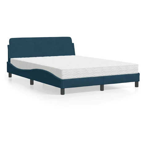 vidaXL Posteľ s matracom Dover modrý 140x190 cm zamat