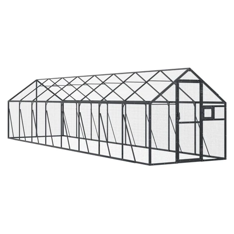 vidaXL Voliéra antracitová 1,79x8x1,85 m hliník