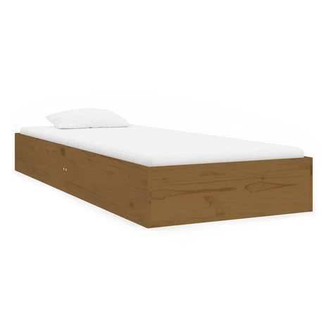 vidaXL Posteľný rám medový drevený masív 75x190cm malé jednolôžko