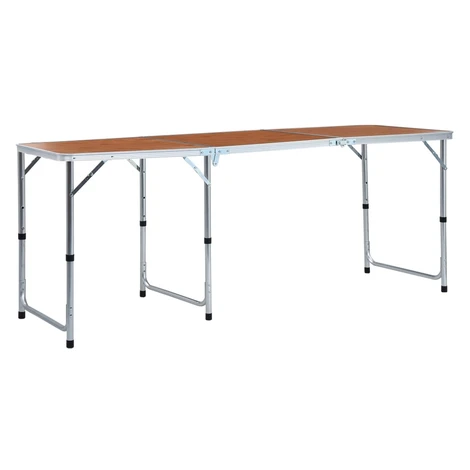 vidaXL Skladací kempingový stôl 180x60 cm hliníkový
