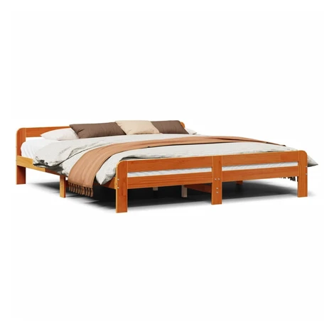 vidaXL Posteľ s matracom voskovo hnedá 200x200 cm masívna borovica
