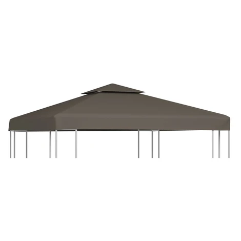 vidaXL Dvojitá strieška na altánok 310 g/m², 3x3 m, sivohnedá