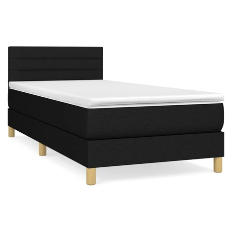 vidaXL Posteľný rám boxspring s matracom čierny 80x200 cm látka