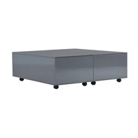 vidaXL Konferenčný stolík sivý 100x100x35 cm vysoký lesk