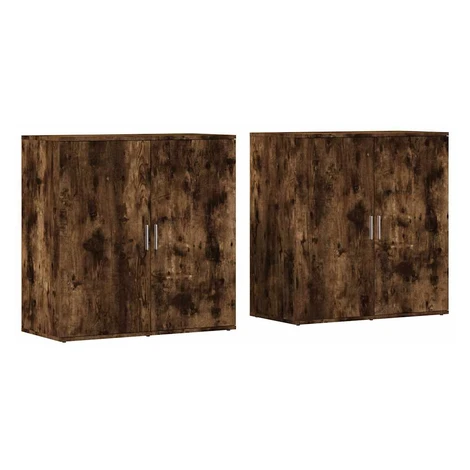 vidaXL Komody 2 ks dymový dub 79x38x80 cm kompozitné drevo