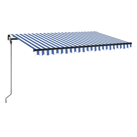 vidaXL Ručne zaťahovacia markíza s LED 400x300 cm modrá a biela