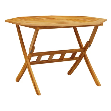 vidaXL Skladací záhradný stôl Ø110x75 cm akáciový masív
