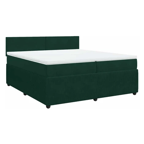 vidaXL Posteľný rám boxsping s matracom tmavozelený 200x200 cm zamat