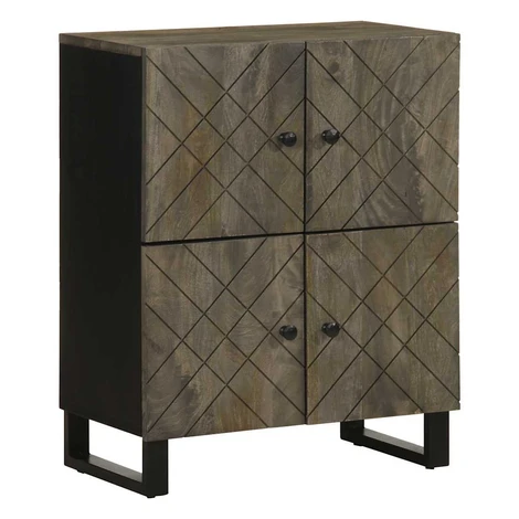 vidaXL Komoda 60x33x75 cm čierna masívne mangovníkové drevo