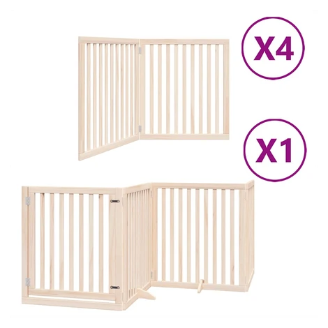 vidaXL Brána pre psa s dverami sklad. 12 panelov 960 cm topoľové drevo