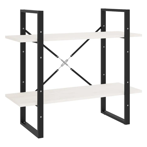 vidaXL Knižnica s 2 policami biela 80x30x70 cm masívna borovica