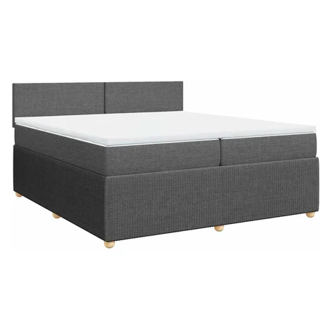 vidaXL Boxspring posteľ s matracom tmavosivá 200x200 cm látka