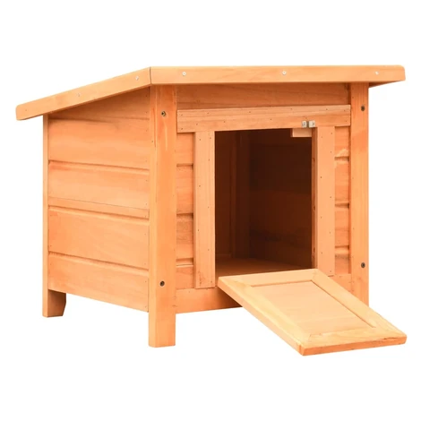 vidaXL Domček pre mačku, borovicový a jedľový masív 50x46x43,5 cm