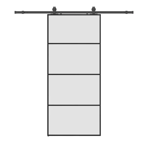 vidaXL Posuvné dvere s kovaním čierne 90x205 cm ESG sklo