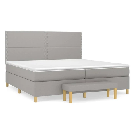 vidaXL Posteľný rám boxsping s matracom bledosivý 200x200 cm látka