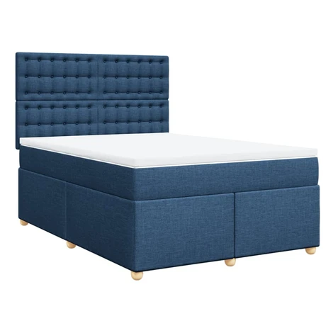 vidaXL Posteľný rám boxspring s matracom modrý 160x200 cm látka