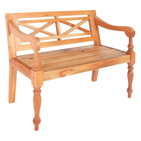 vidaXL Lavička Batavia 98 cm, mahagónový masív, svetlohnedá