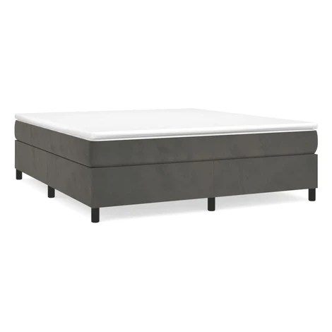 vidaXL Posteľný rám boxspring s matracom tmavosivý 180x200 cm zamat