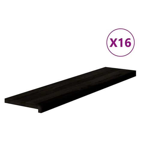 vidaXL Schodiskové stupne 16 ks hnedočierná 110x25x2 cm dubový masív