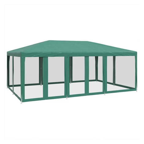 vidaXL Párty stan s 10 sieťkovanými bočnými stenami zelený 6x4 m HDPE