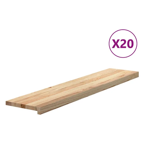vidaXL Schodiskové stupne 20 ks 120x30x2 cm neošetrený dubový masív