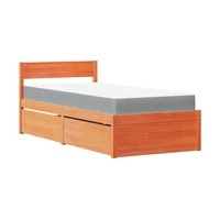 vidaXL Posteľ so zásuvkami a matracom voskovo hnedá 90x190 cm borovica