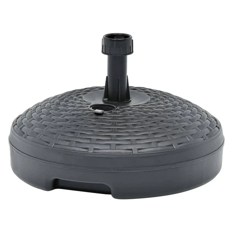 vidaXL Stojan na slnečník, náplň piesok/voda 20 l,antracit,plast ratan