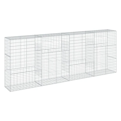 vidaXL Gabiónový kôš s krytom 400x50x150 cm pozinkované železo