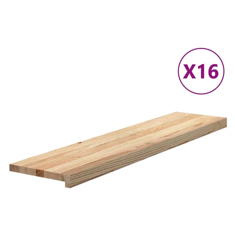 vidaXL Schodiskové stupne 16 ks 110x30x2 cm neošetrený dubový masív