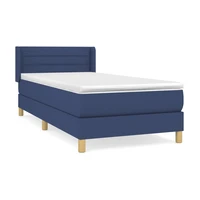 vidaXL PosteÄľnĂ˝ rĂˇm boxspring s matracom modrĂ˝ 90x190 cm lĂˇtka