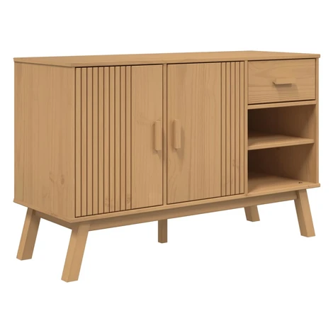 vidaXL Komoda OLDEN, hnedá 114x43x73,5 cm, borovicový masív
