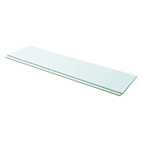 vidaXL Poličky 2 ks panel z priehľadného skla 100x25 cm