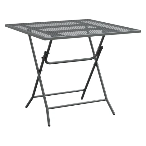 vidaXL Záhradný stôl 80x80x72 cm sieťovina expandovaný kov antracit