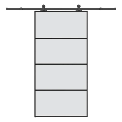 vidaXL Posuvné dvere s kovaním ESG sklo a hliník 102,5x205 cm