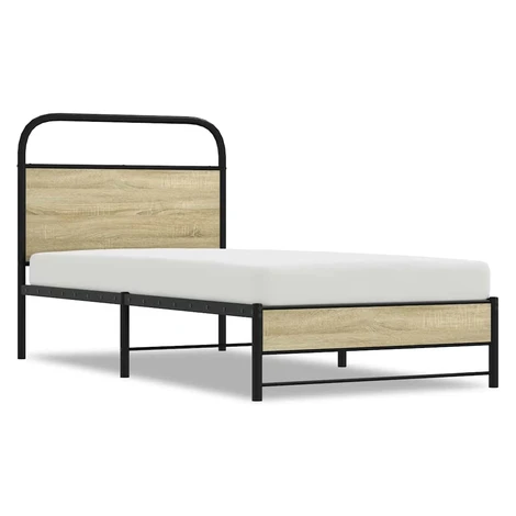 vidaXL Posteľný rám bez matraca 75x190 cm dub sonoma kompozitné drevo