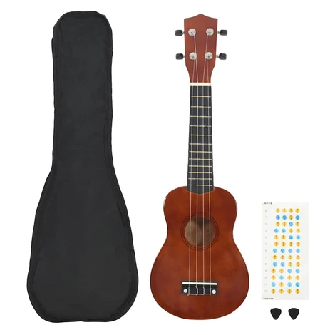 vidaXL SoprĂˇnovĂ© ukulele s taĹˇkou pre deti, prĂ­rodnĂ© 21"