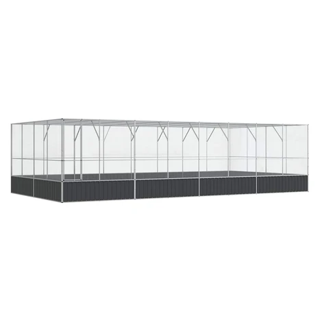 vidaXL Voliéra s nadstavcom strieborná 832x414x212 cm oceľ