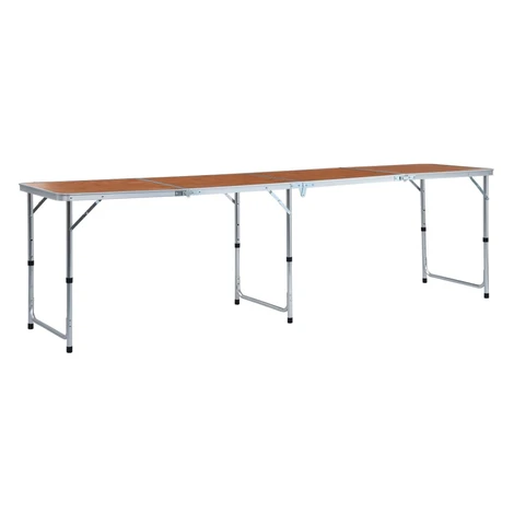 vidaXL Skladací kempingový stôl 240x60 cm hliníkový