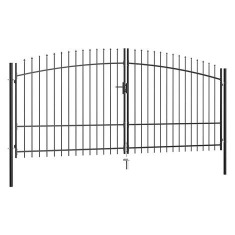 vidaXL Dvojkrídlová plotová bránka Woerden s vrchnou časťou v tvare oštepu 400x224,5 cm