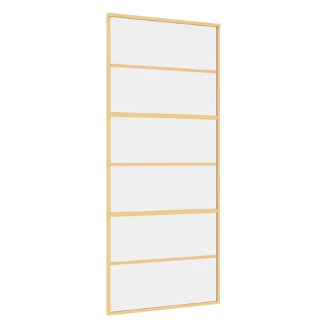vidaXL Posuvné dvere zlaté 90x205 cm číre ESG sklo a hliník