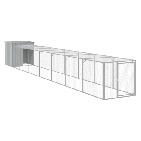vidaXL Klietka pre kurčatá výbeh bledosivá 110x813x110 cm poz. oceľ
