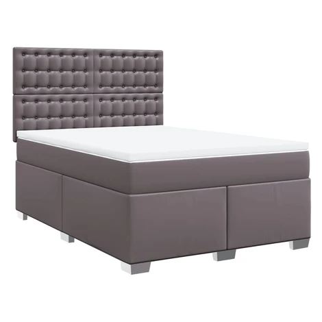vidaXL Boxspring posteľ s matracom sivá 140x190 cm umelá koža