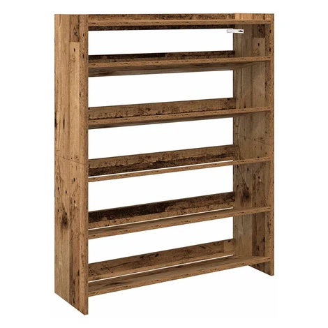 vidaXL Regál na topánky staré drevo 80x25x100 cm spracované drevo