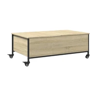 vidaXL Konferenčný stolík+kolieska, sonoma 91x55x34cm kompozitné drevo
