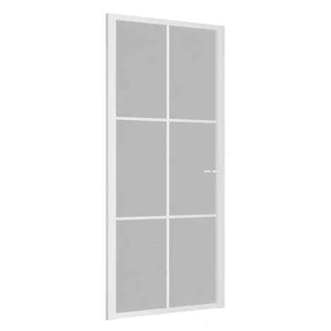 vidaXL Vnútorné dvere 93x201,5 cm biele matné sklo a hliník