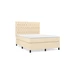 vidaXL Posteľný rám boxspring s matracom krémový 140x200 cm látka